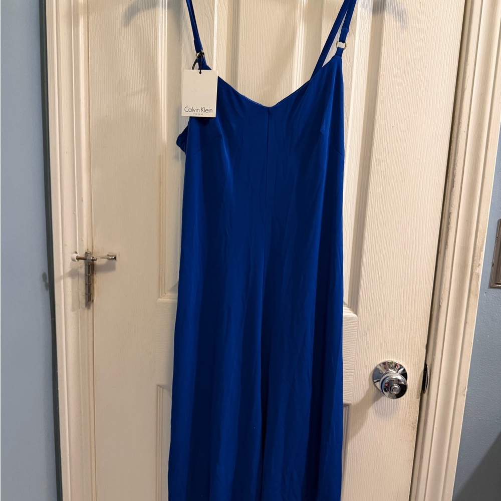 Calvin Klein Strapless Dress in Vibrant Blue